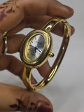 Classic Luxe Watch  kada – +oval white dial )