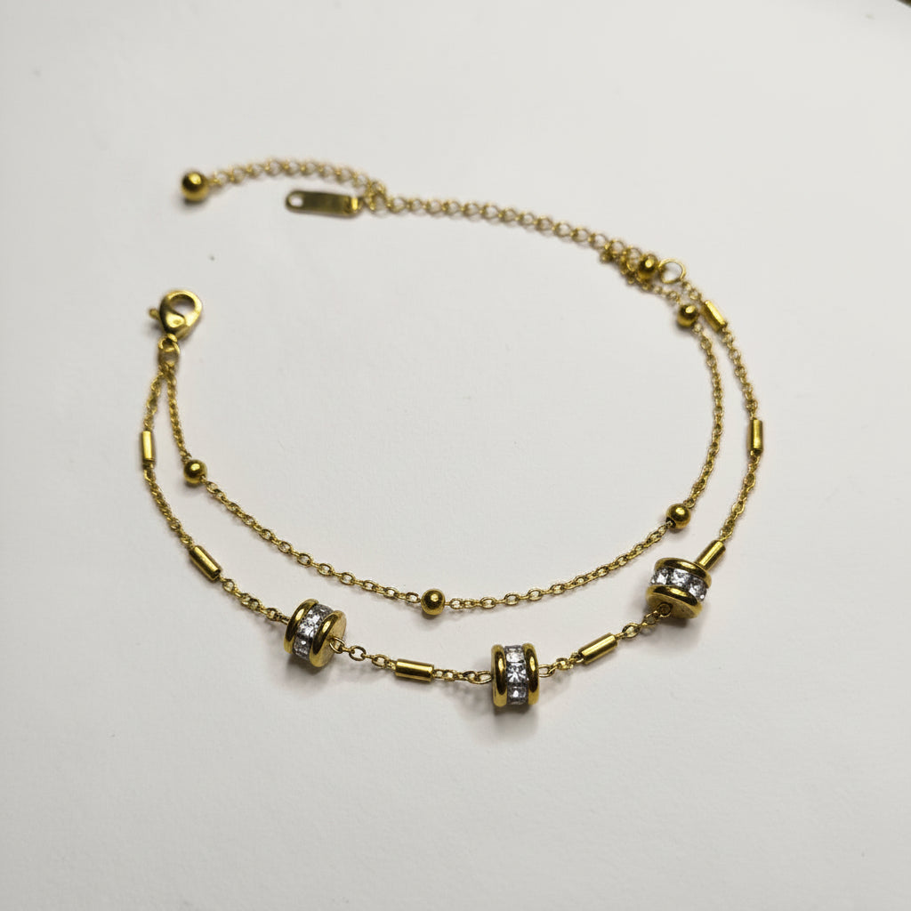 Crystal Orbit Double Layer Bracelet ✨