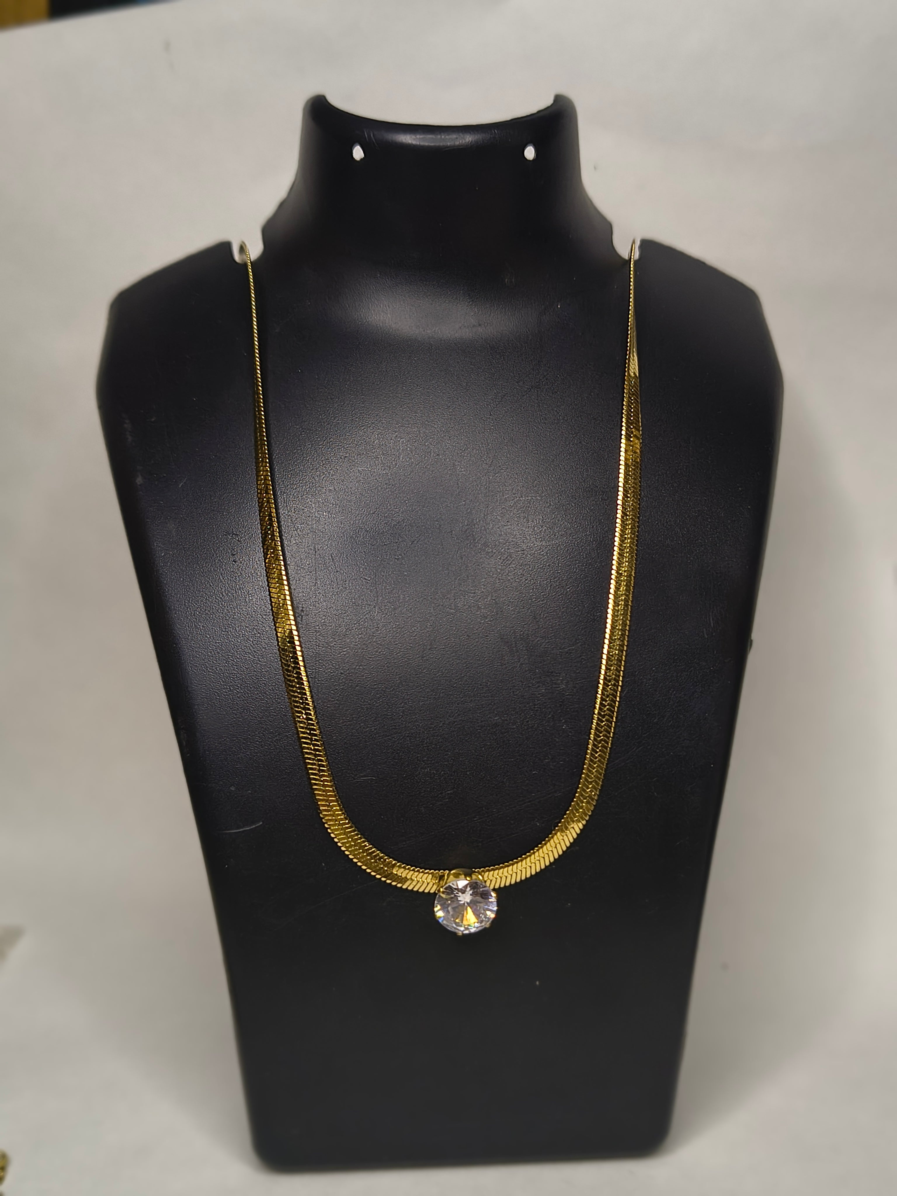 Crystal diamond necklace