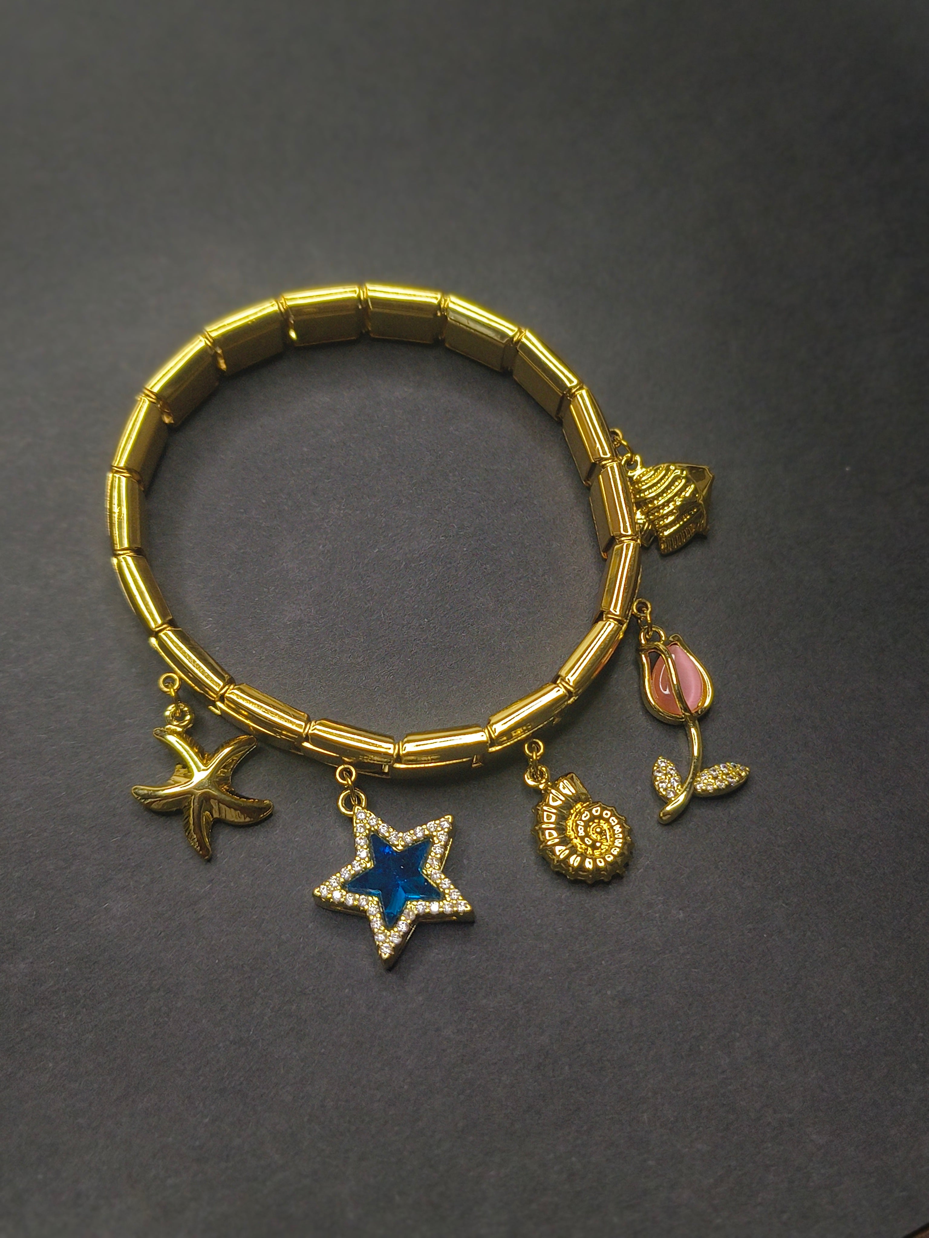 Italian Charm Bracelet – Celestial Bloom Edition💙🌟