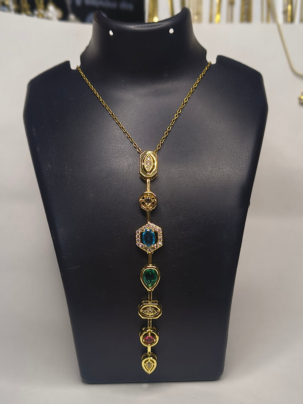 Aurora Gem Drop Necklace💎🫶🏻