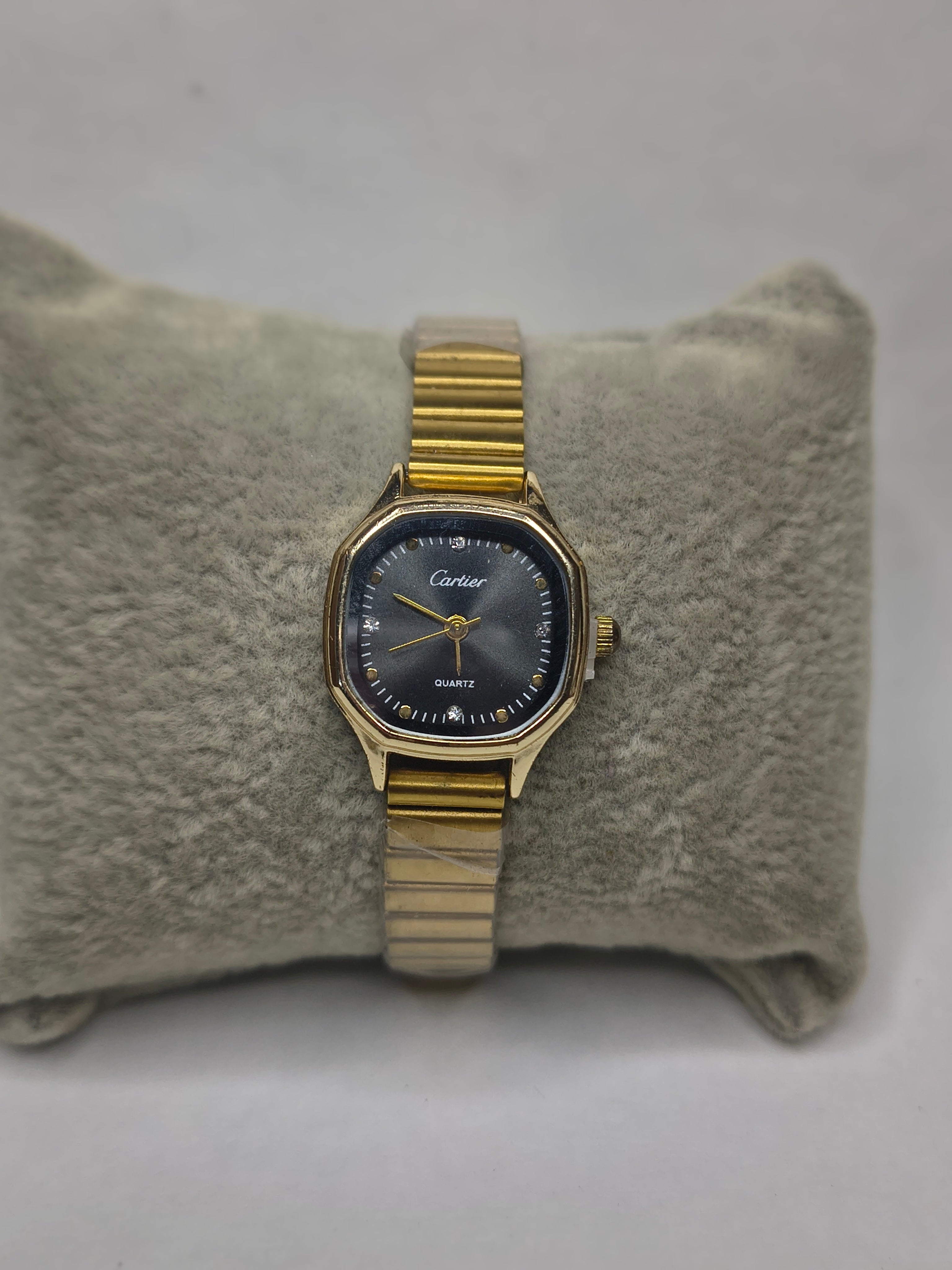 Midnight Cartier watch (square black dial)