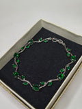 Green Tulip bracelet ( silver)