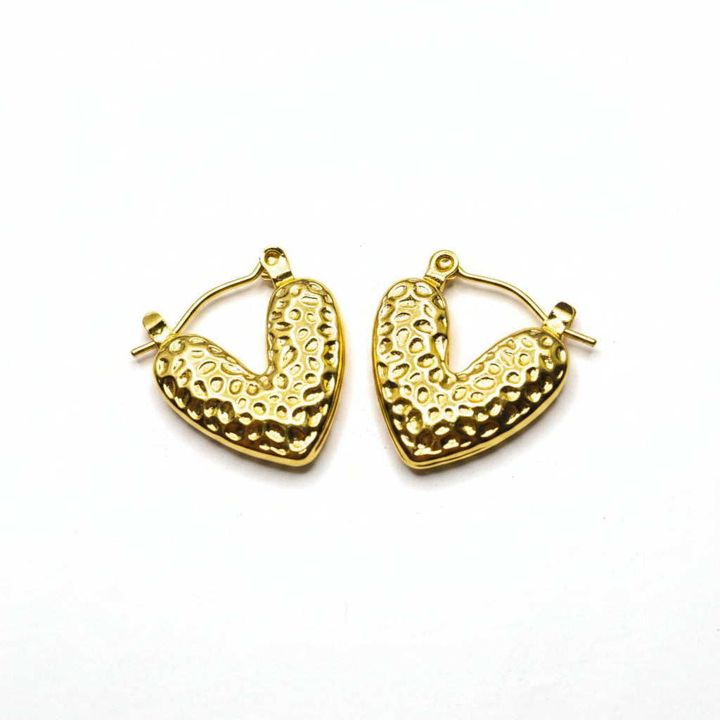 Patterned Heart Hoops Earnings