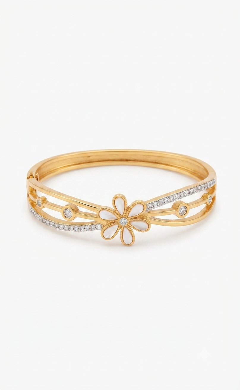 Daisy Pearl Standard Size Kada Bracelet