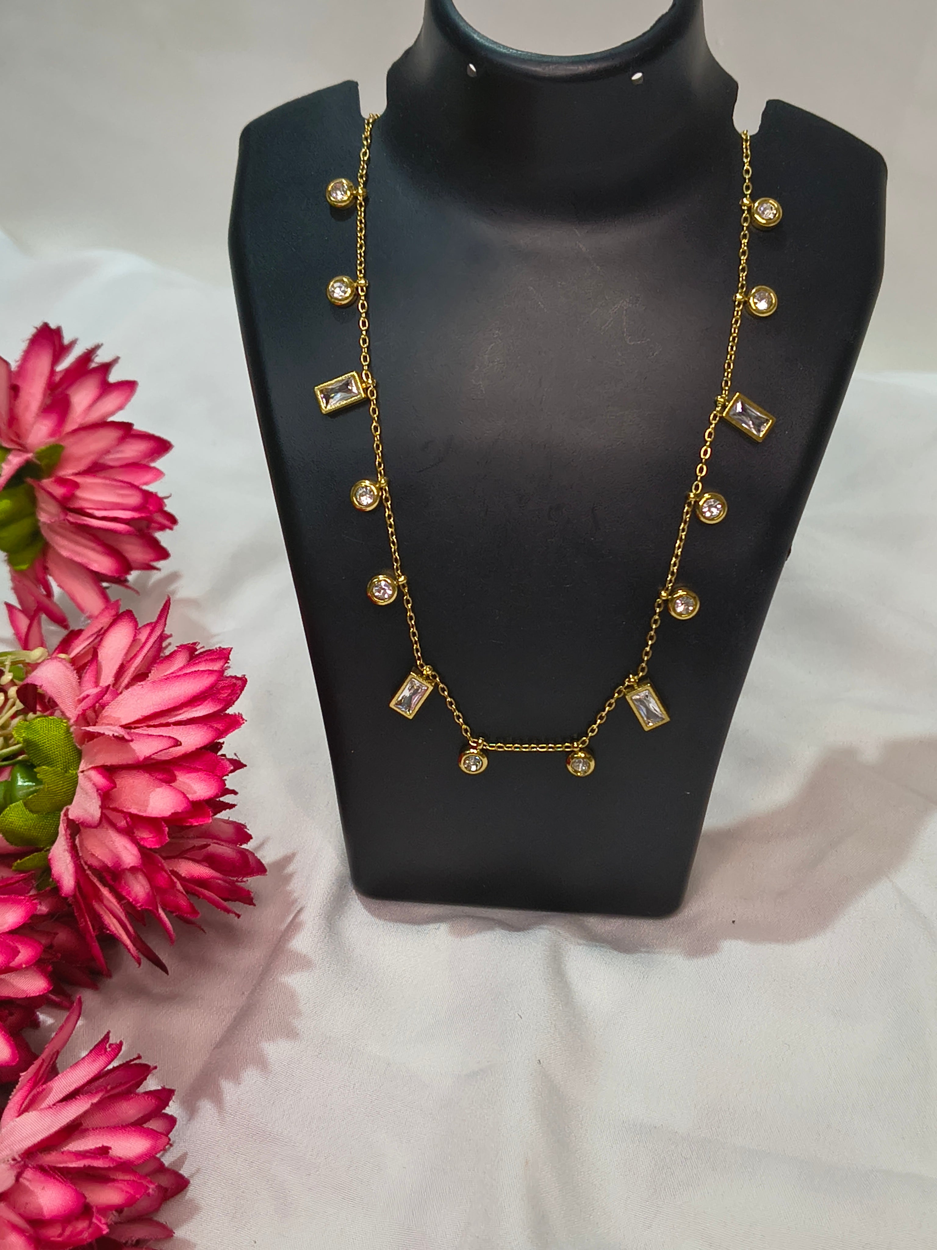 Square charm necklace