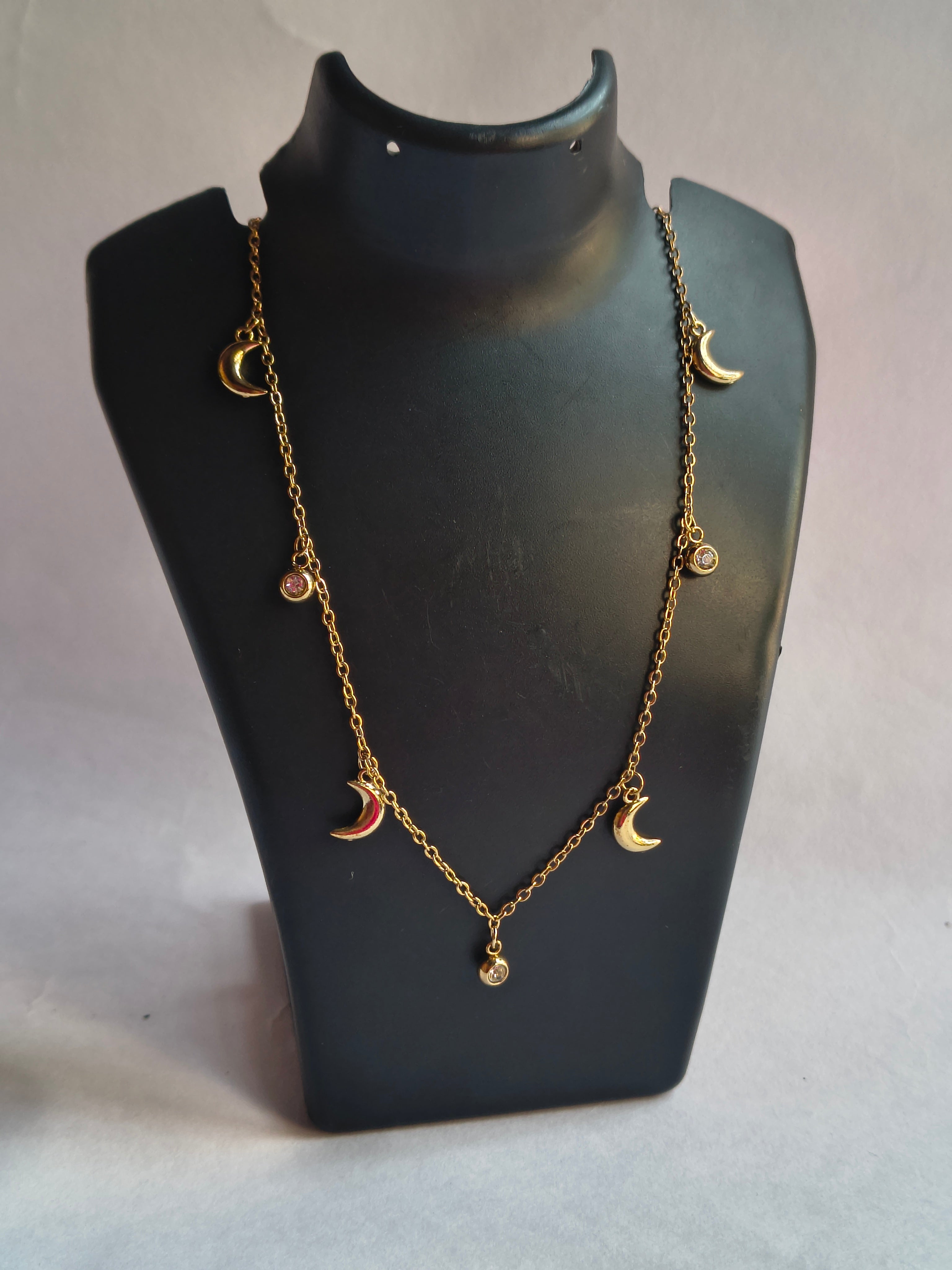 Moon charm necklace