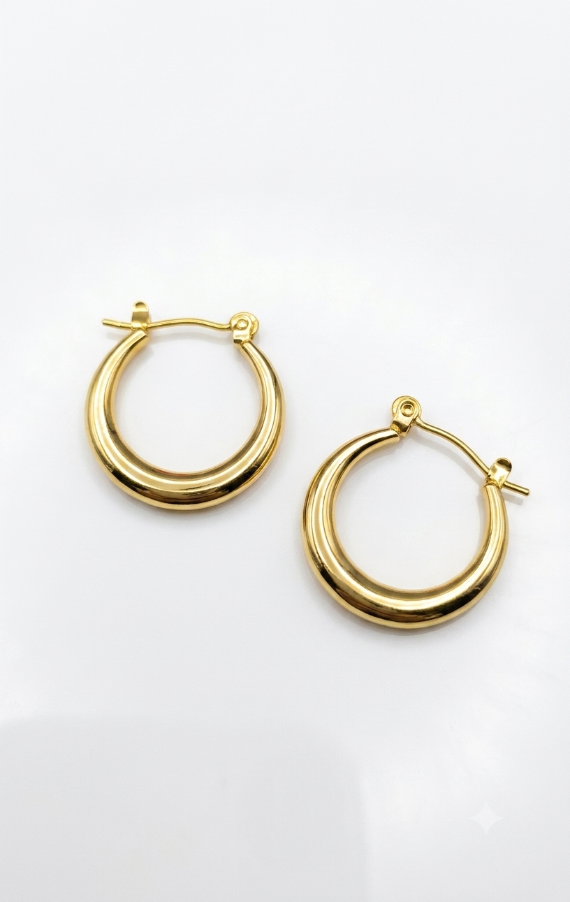 Moon Curve Hoops Earrings