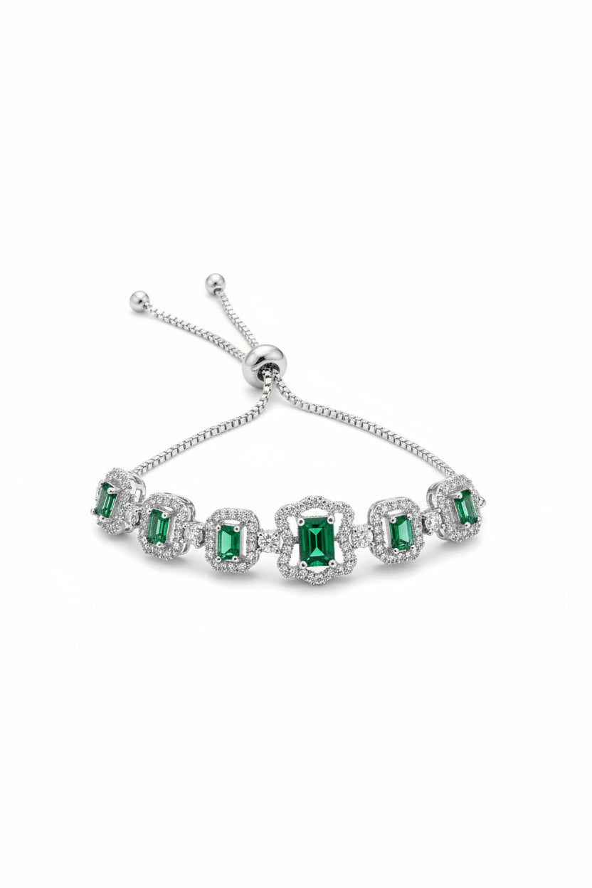 Emerald  American Diamond Slider Bracelet