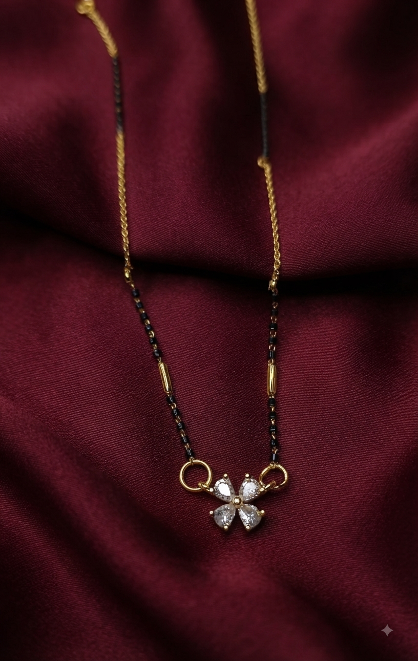 Minimalist Petal Mangalsutra,