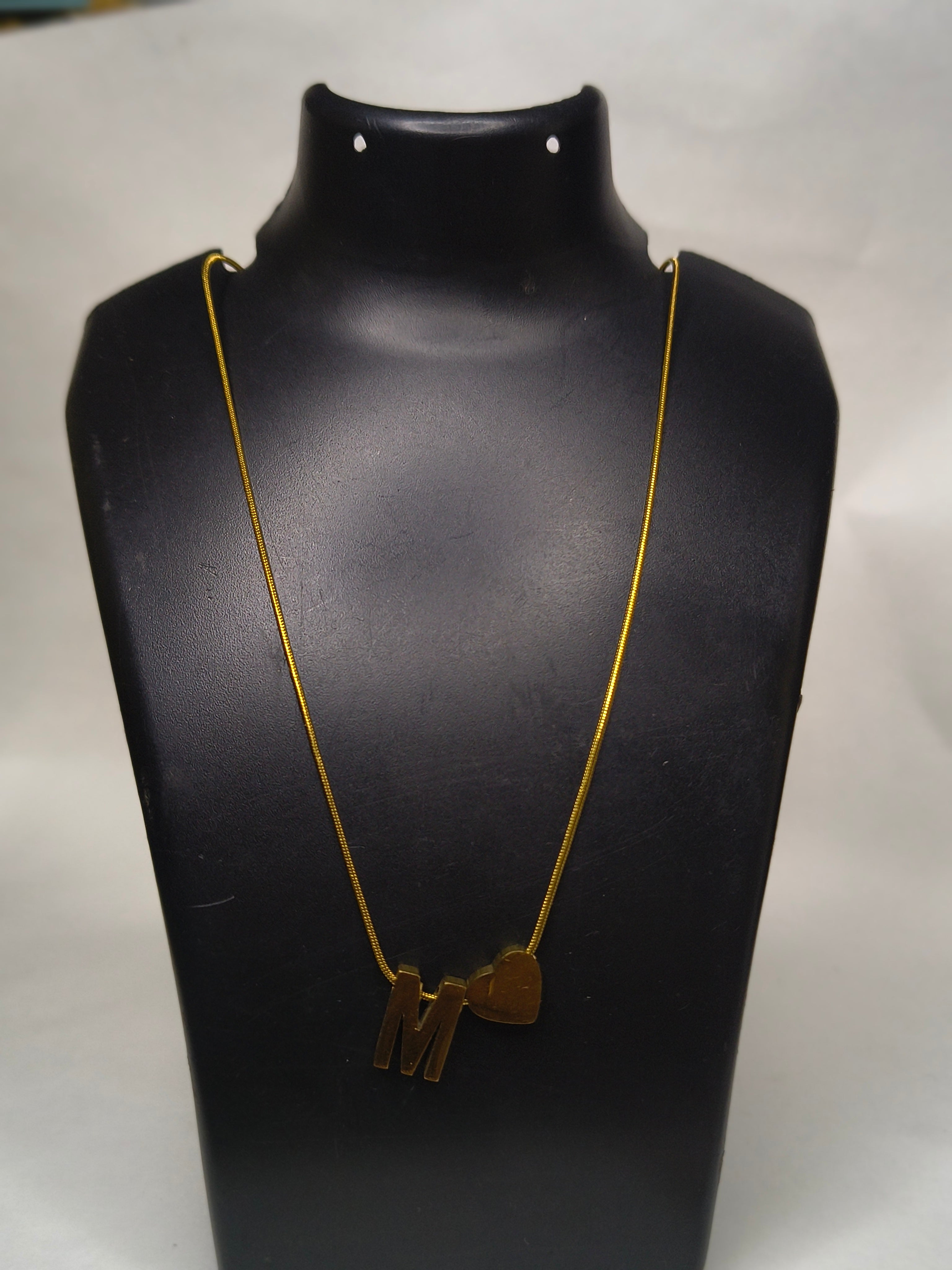 Initial heart pendant chain
