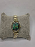 Emerald Glow Oval Watch (Green Dial)
