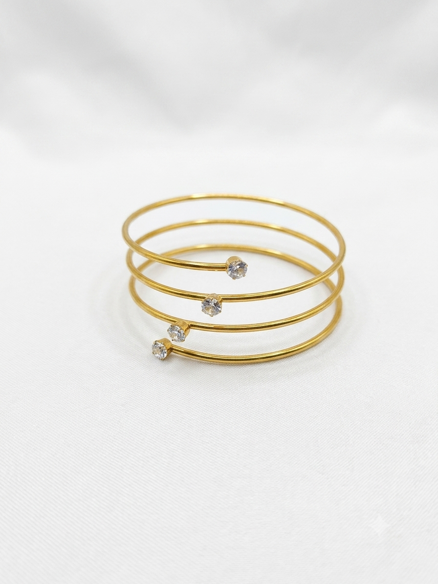 Spiral Solitaire Standard Size Kada Bracelet 💫