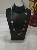 Multicolour floral chain necklace