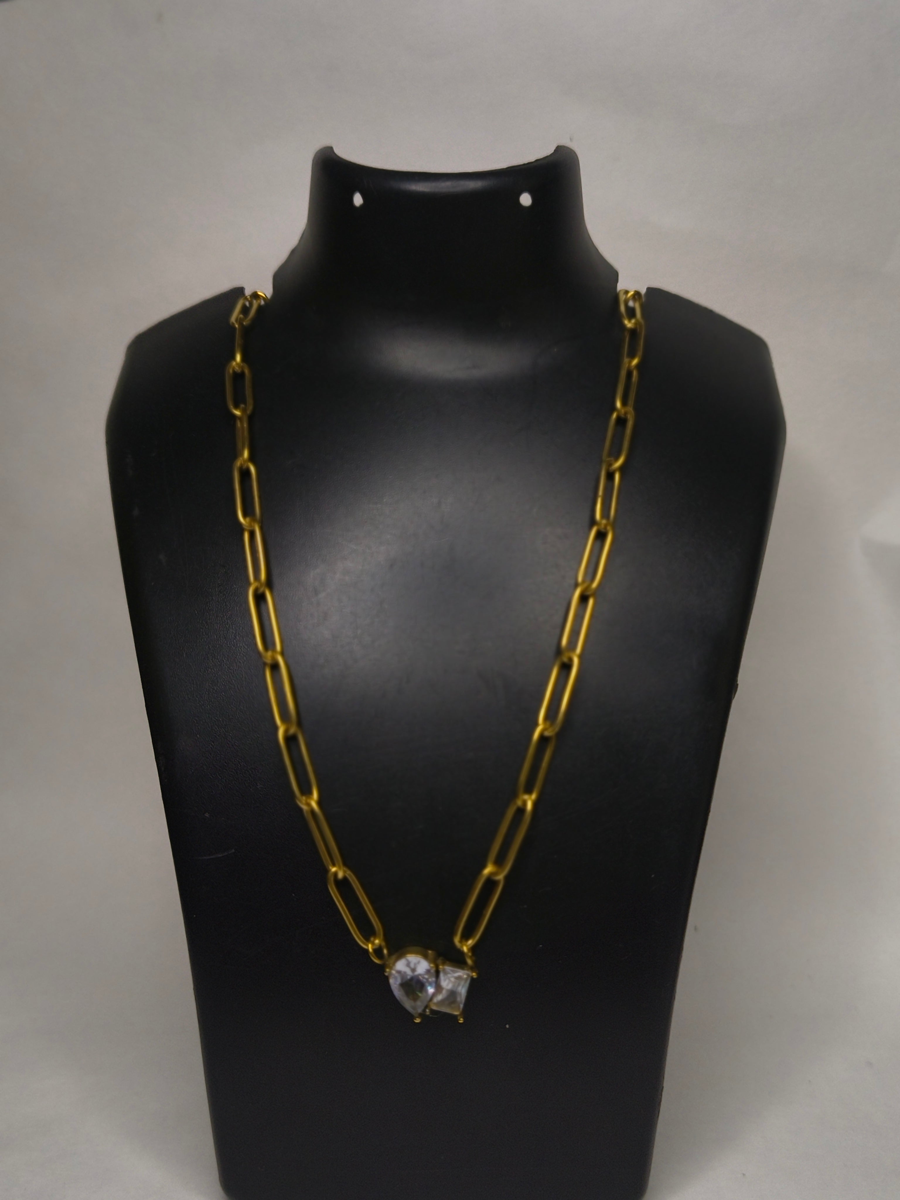 SALTY Twin Spark Paperclip Necklace