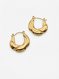 Floral Curve Hoops Earrings