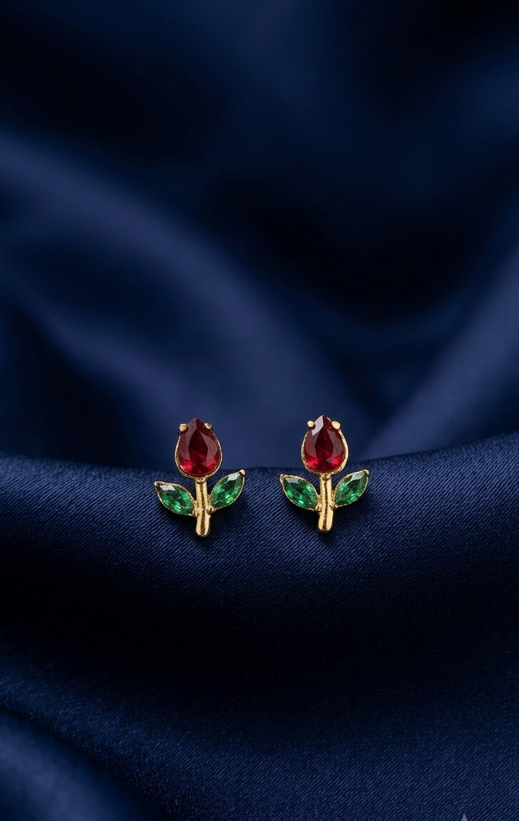 Tulip Crystal Studs Earrings ❤️