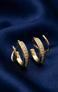 Double piercing Statement Earrings