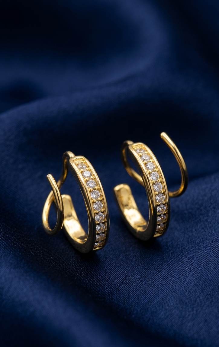 Double piercing Statement Earrings