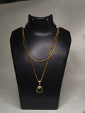 Dual layered emerald green crystal pendant