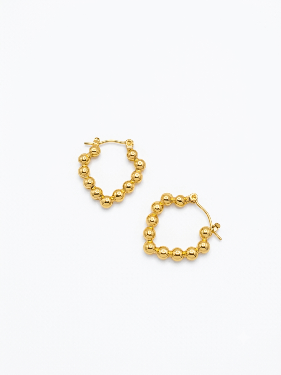 Beaded Heart Hoops Earnings