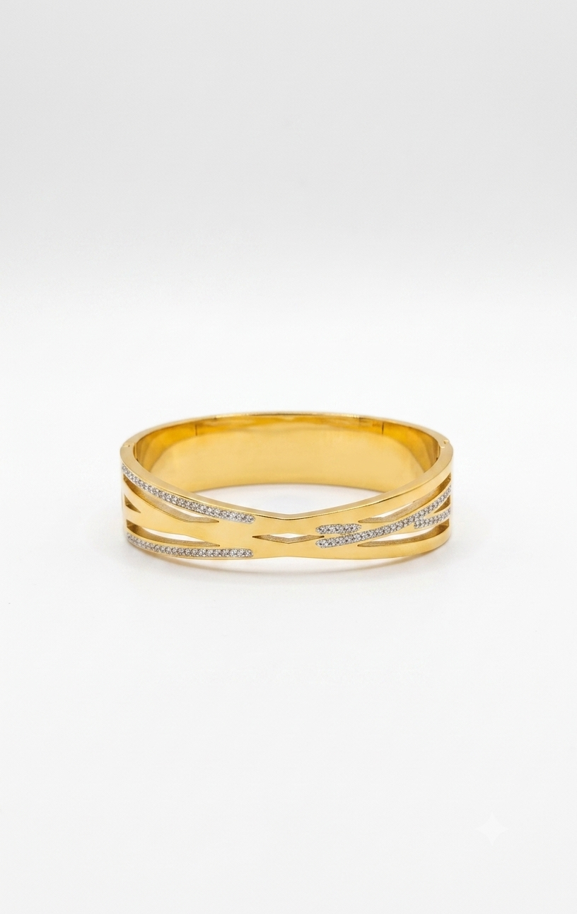 Interlocking Wave Baby Size Kada Bracelet