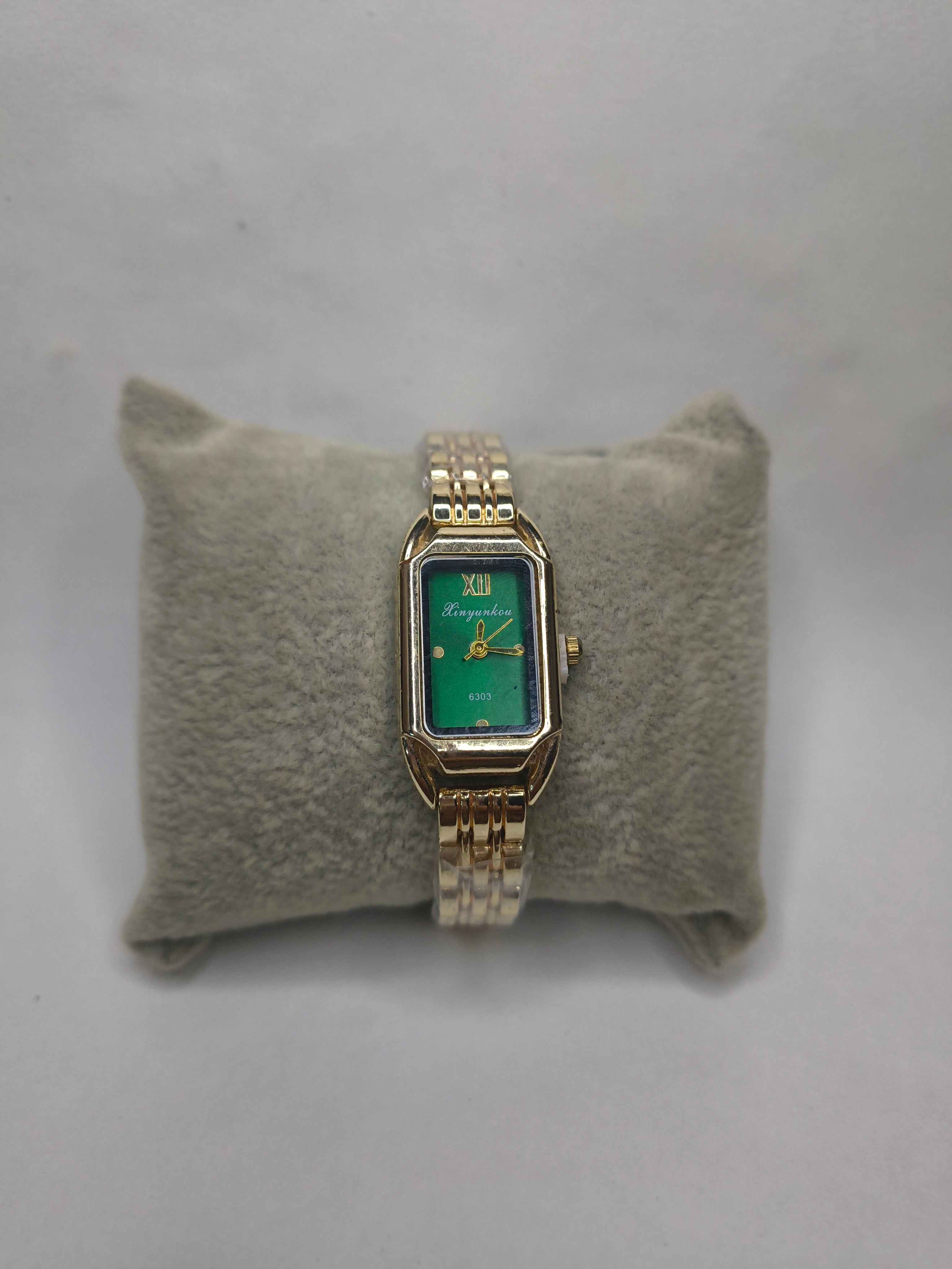 Emerald Royale Rectangle Watch (Green Dial)