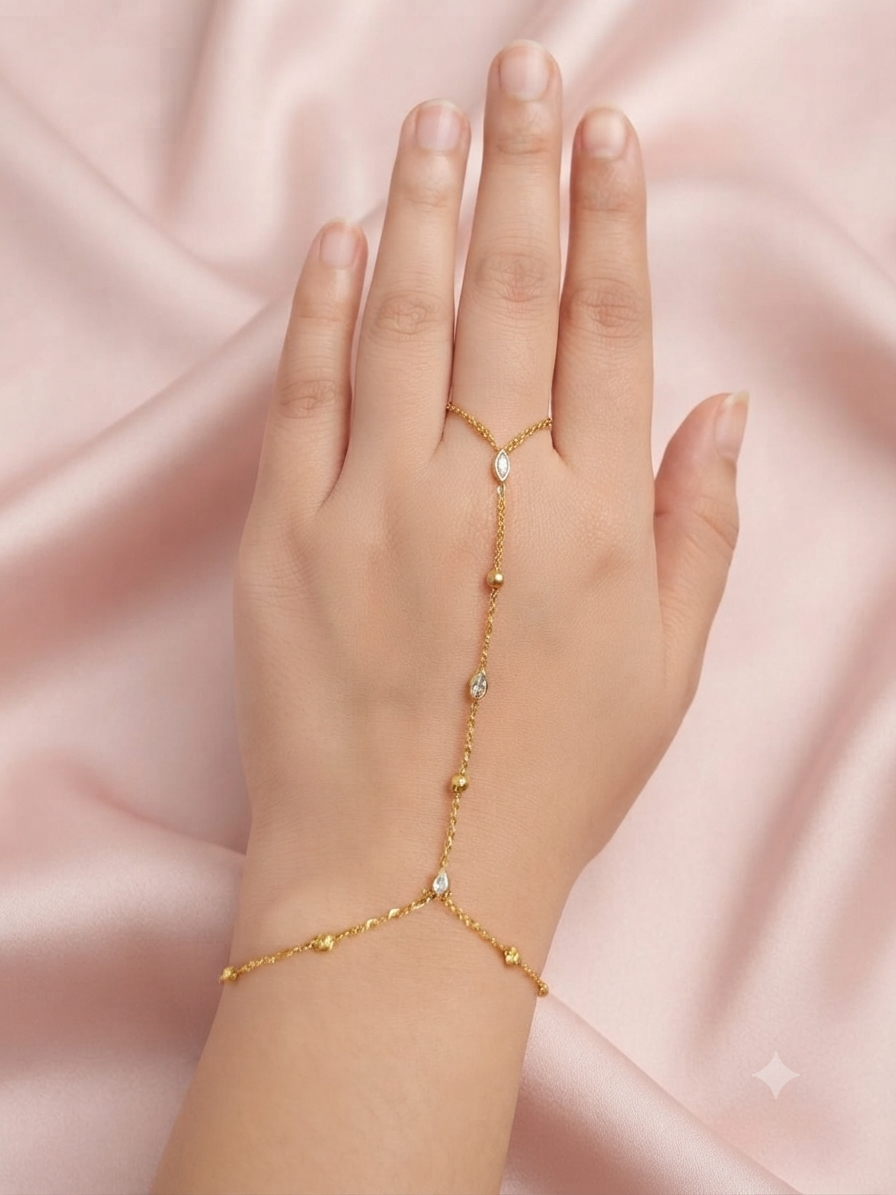 Minimalist Teardrop  Stone Hand Chain