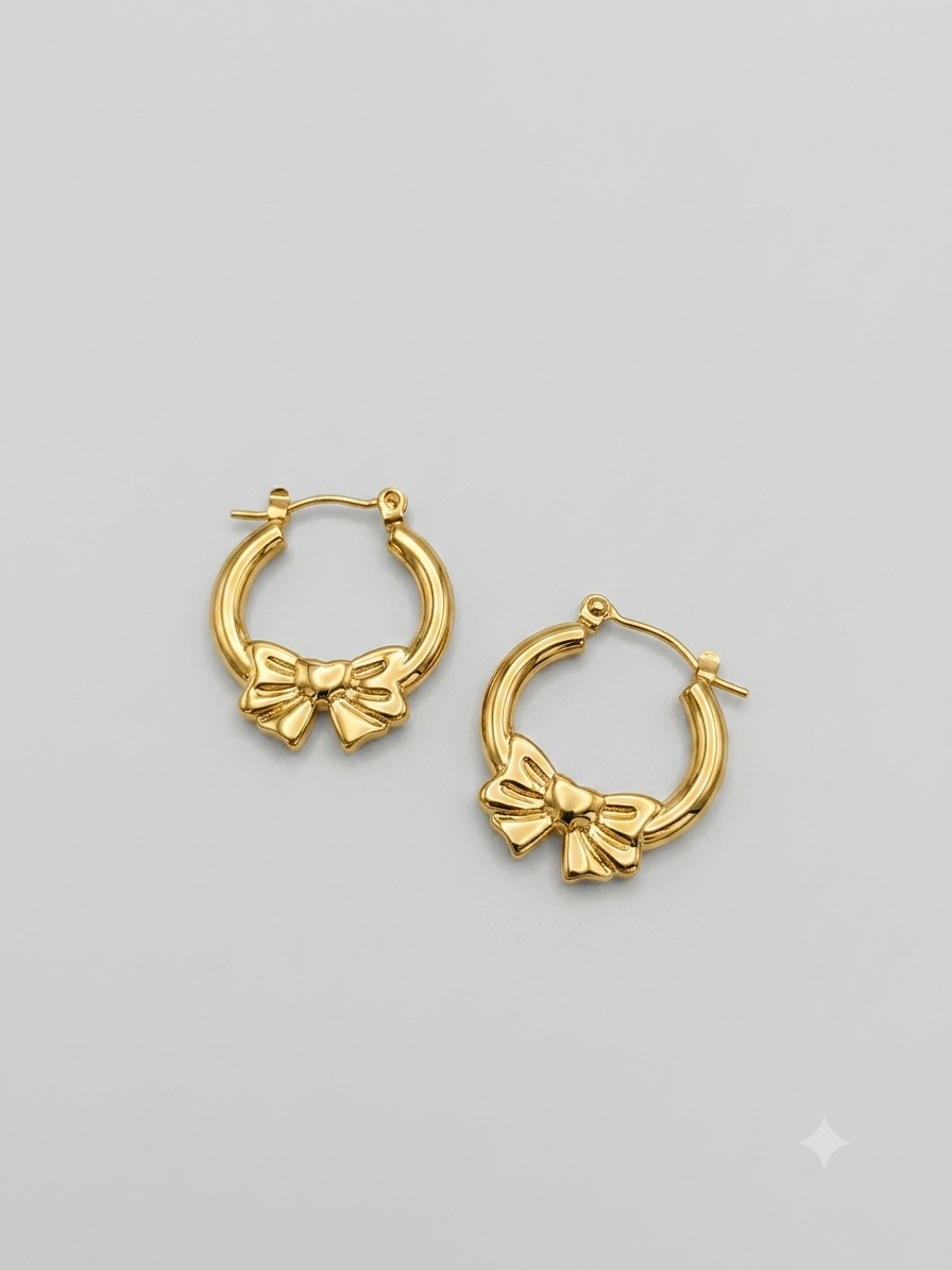 Bow Hoops Earrings