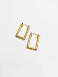 Textured Rectangle Hoops Earnings
