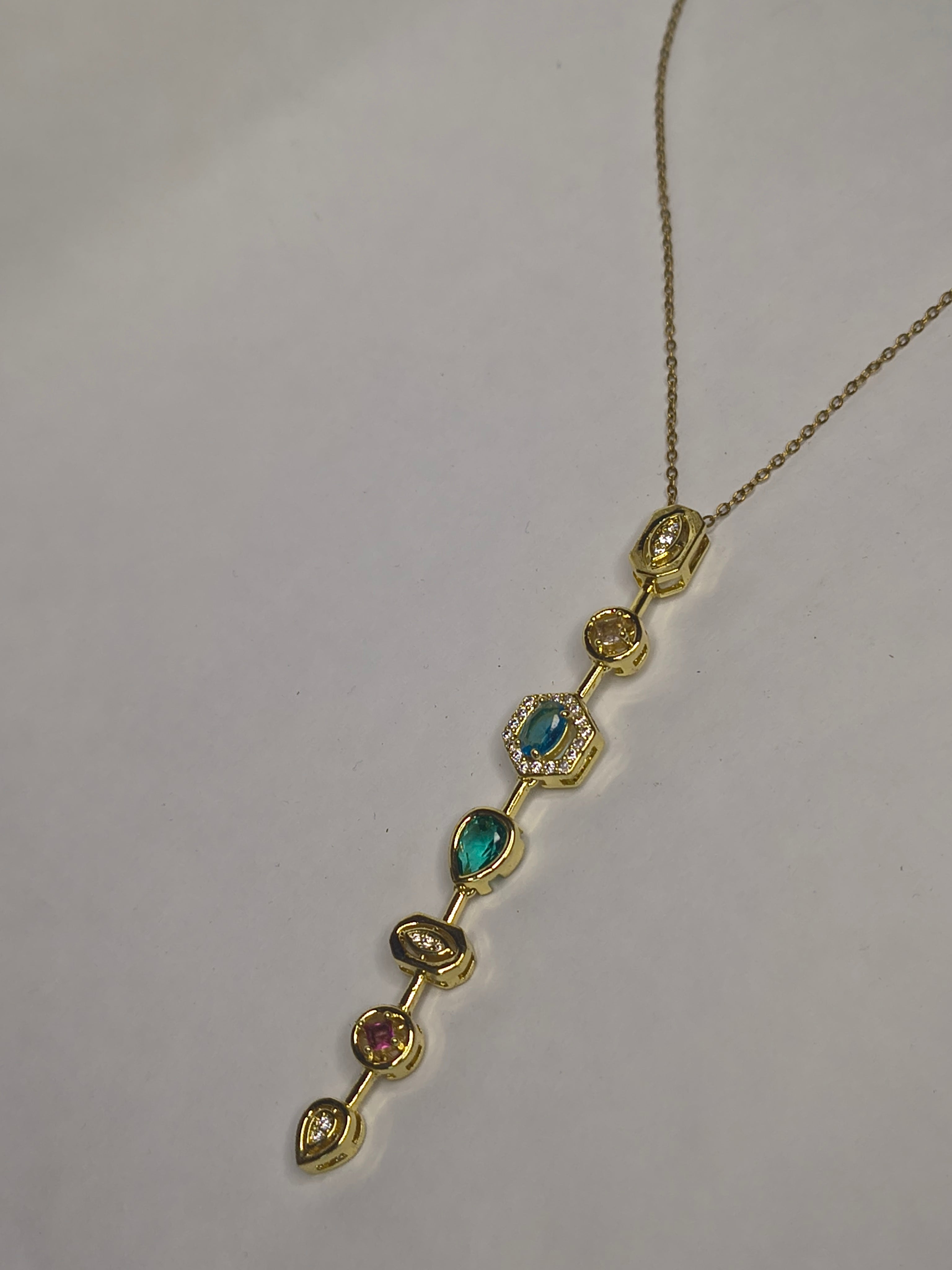 Aurora Gem Drop Necklace💎🫶🏻