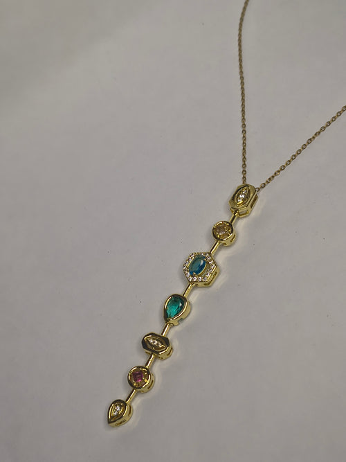 Aurora Gem Drop Necklace💎🫶🏻