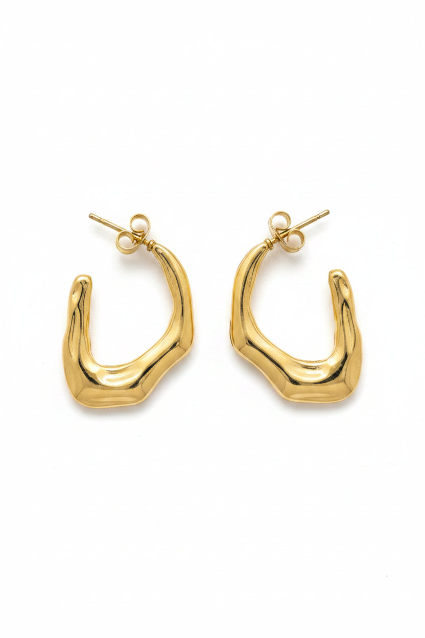Elegant Wavy Hoop Earrings
