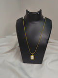 White stone chain pendant