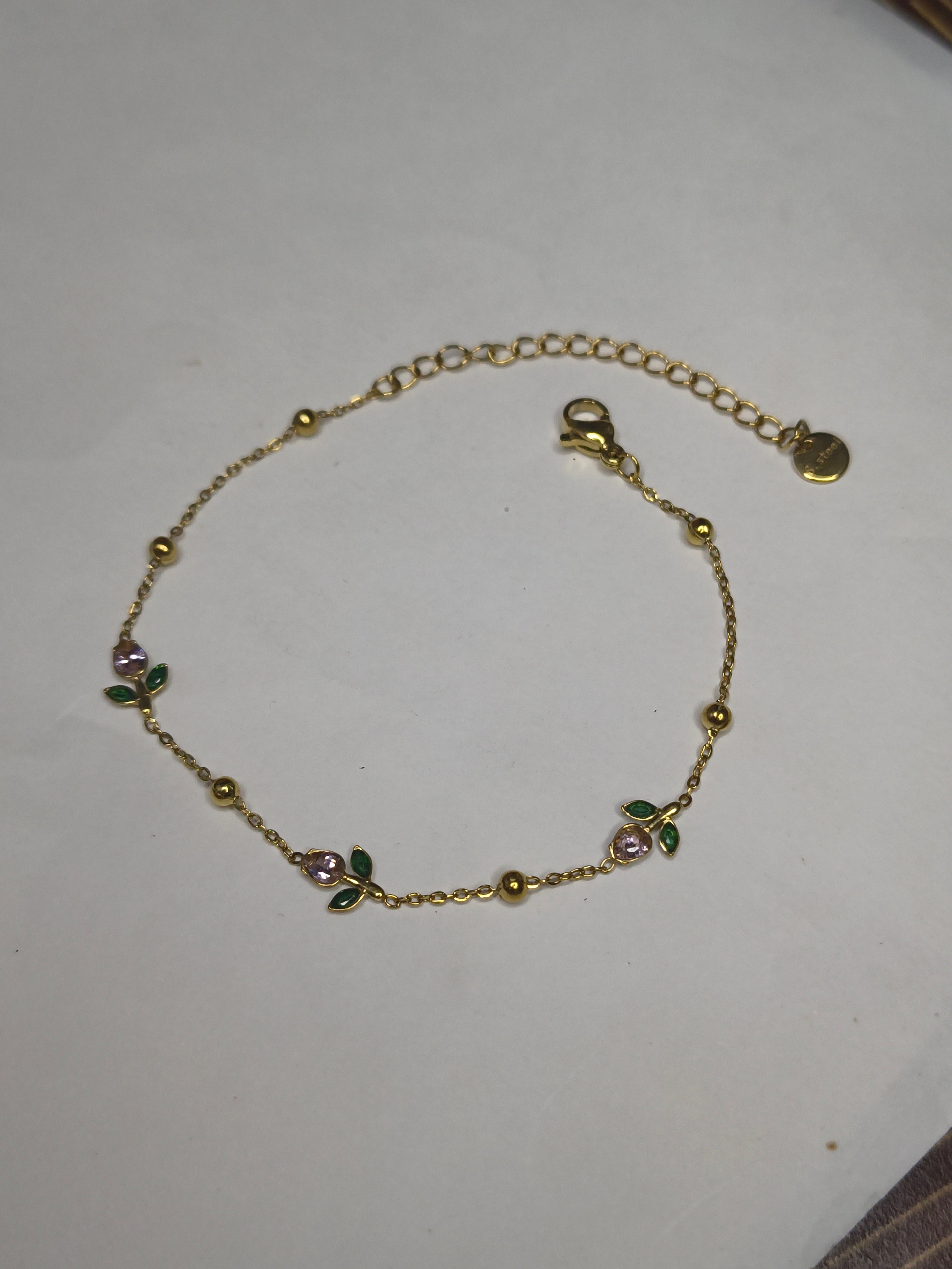 Pink Tulip Blossom Bracelet