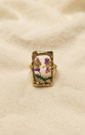 Purple & Pink Floral Resin Ring (Adjustable)