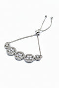 Floral Clover American Diamond Slider Bracelet