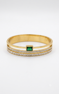 Green-Stone Statement Kada Bracelet