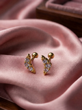 Crystal Leaf Ball-Back Studs