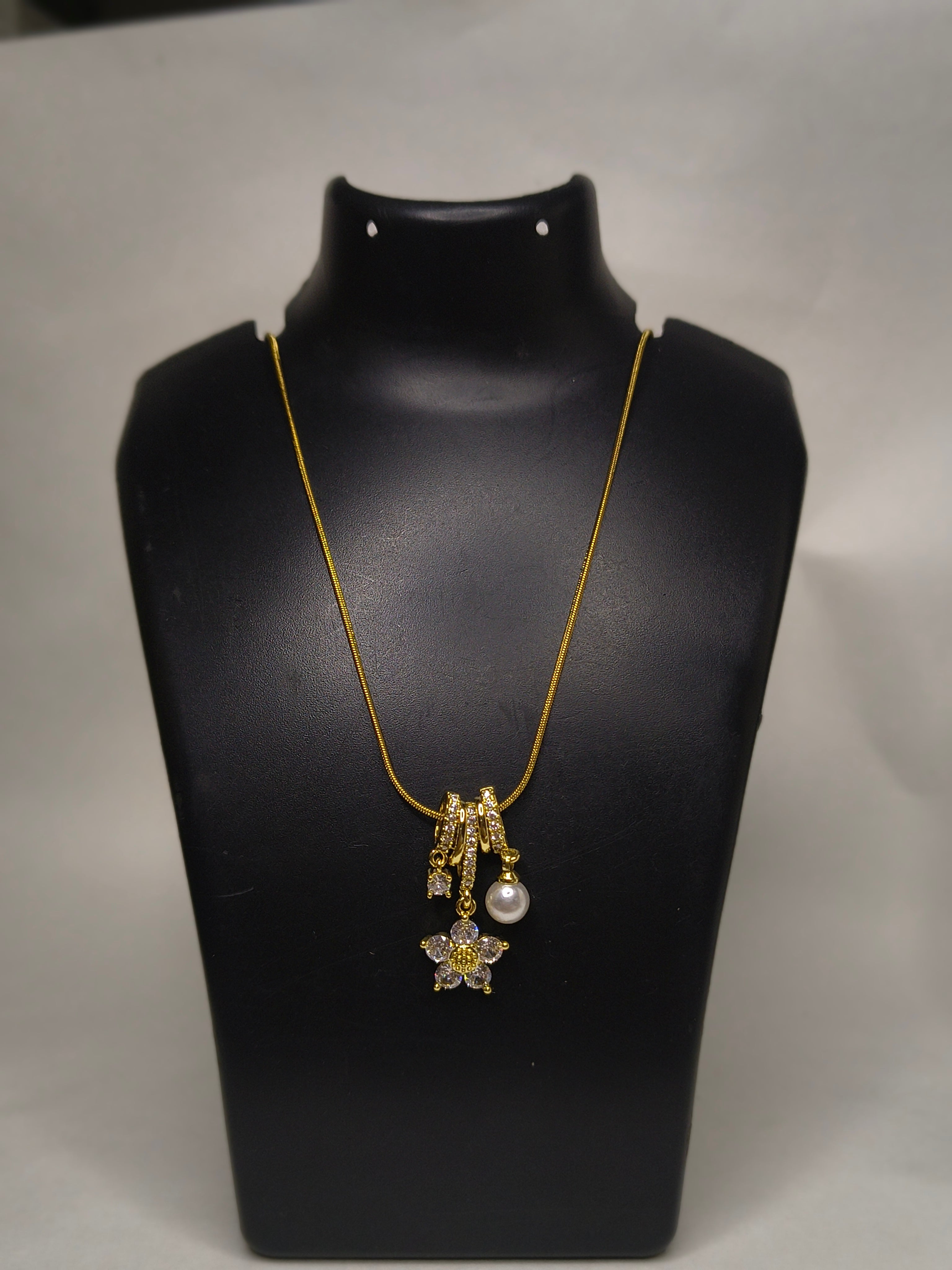 Flower charm necklace