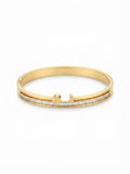 Modern Screw Accent Diamond Standard Size Kada Bracelet