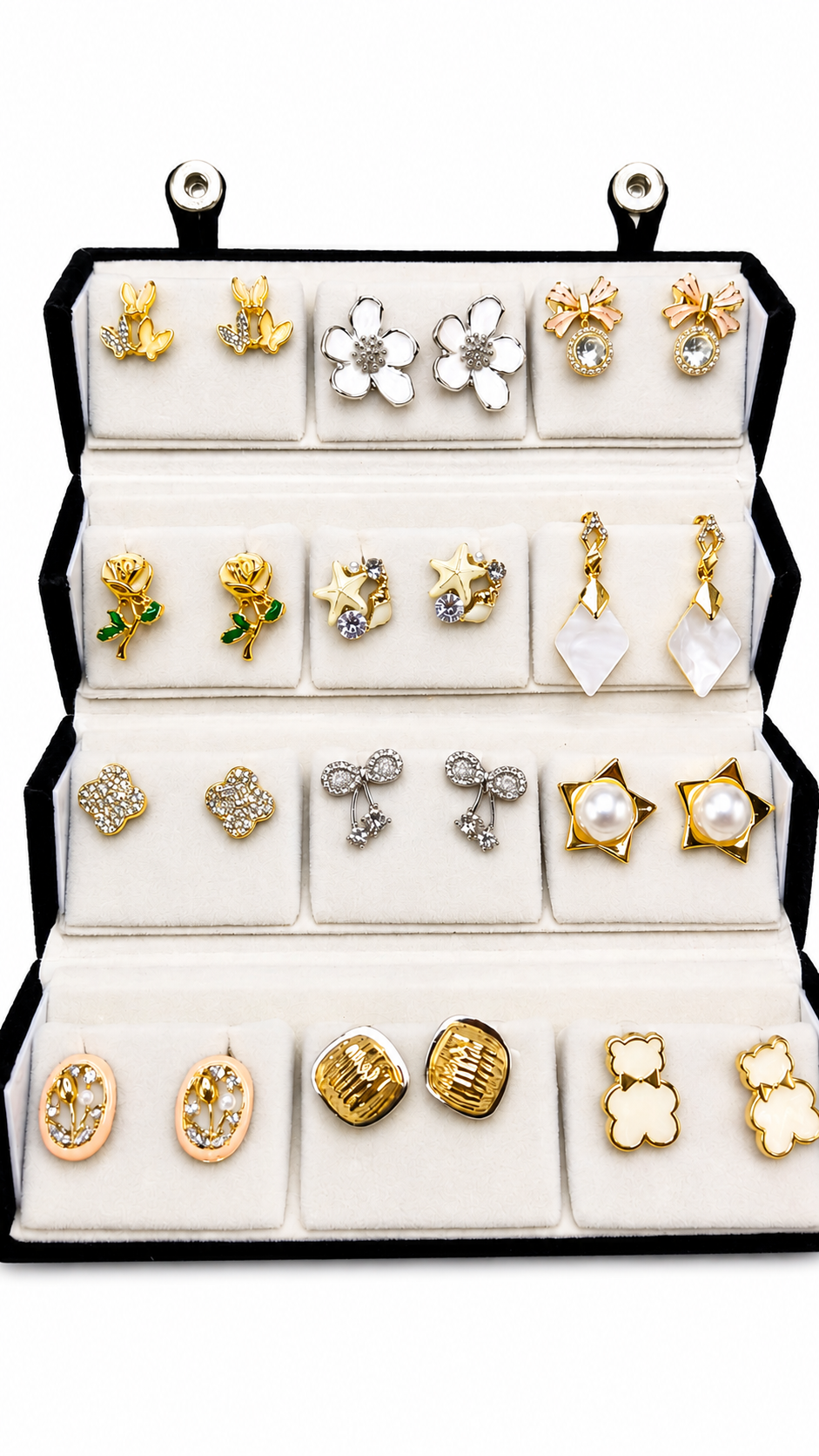 12 Pairs Jewellery Box – Anti-Tarnish Earrings